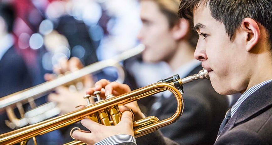 Senior School boys playing trumpet